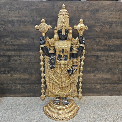 Brass Lord Tirupathi Balaji Idol Antique Finish 4 Feet by vendor-unknown - Hindu Gods (View 5)