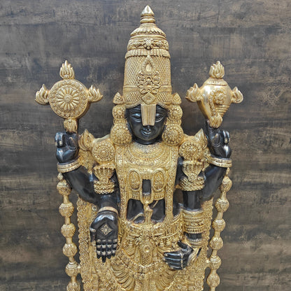 Brass Lord Tirupathi Balaji Idol Antique Finish 4 Feet by vendor-unknown - Hindu Gods (View 7)