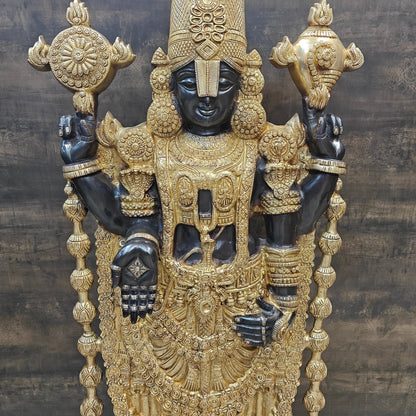 Brass Lord Tirupathi Balaji Idol Antique Finish 4 Feet by vendor-unknown - Hindu Gods (View 2)