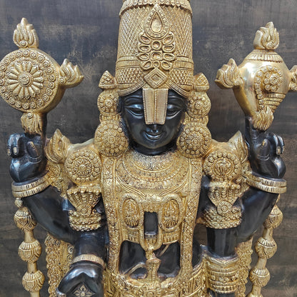 Brass Lord Tirupathi Balaji Idol Antique Finish 4 Feet by vendor-unknown - Hindu Gods (View 6)