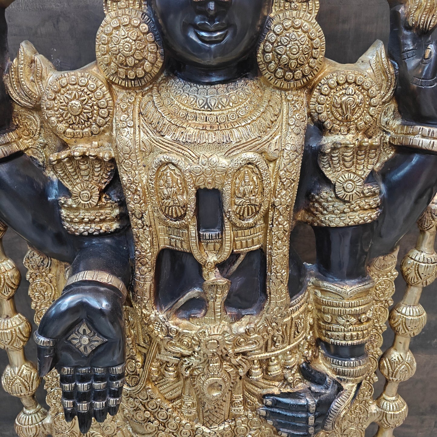 Brass Lord Tirupathi Balaji Idol Antique Finish 4 Feet