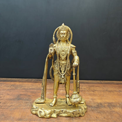 Brass Standing Hanuman Statue 17 Inch by vendor-unknown - Hindu Gods (View 4)
