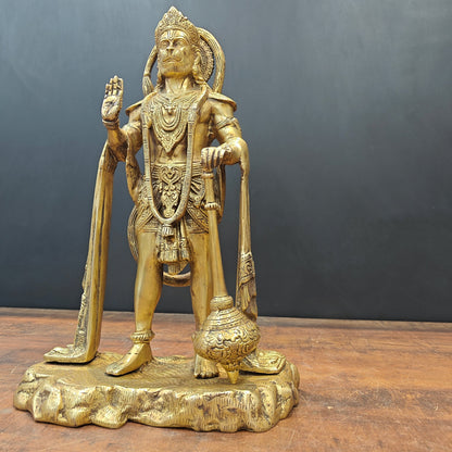 Brass Standing Hanuman Statue 17 Inch by vendor-unknown - Hindu Gods (View 6)