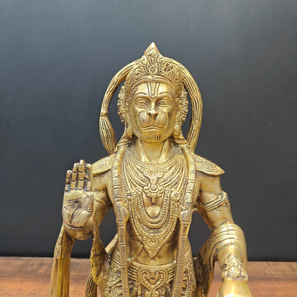 Brass Standing Hanuman Statue 17 Inch by vendor-unknown - Hindu Gods (View 7)