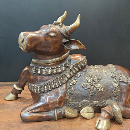 Brass Large Nandi Statue Antique Finish 33 inches by vendor-unknown - Spiritual (View 2)