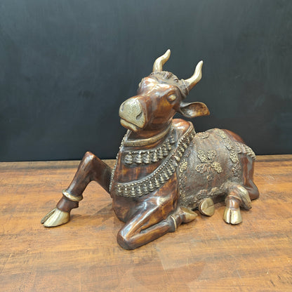 Brass Large Nandi Statue Antique Finish 33 inches by vendor-unknown - Spiritual (View 5)