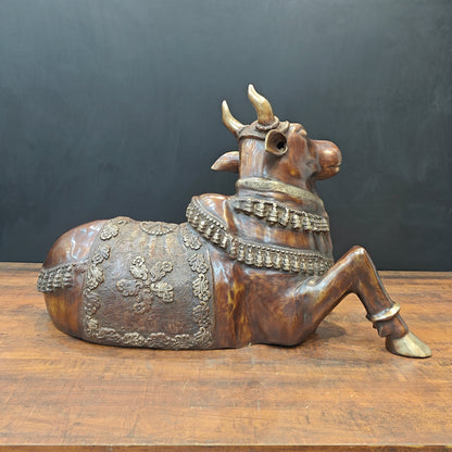 Brass Large Nandi Statue Antique Finish 33 inches by vendor-unknown - Spiritual (View 7)