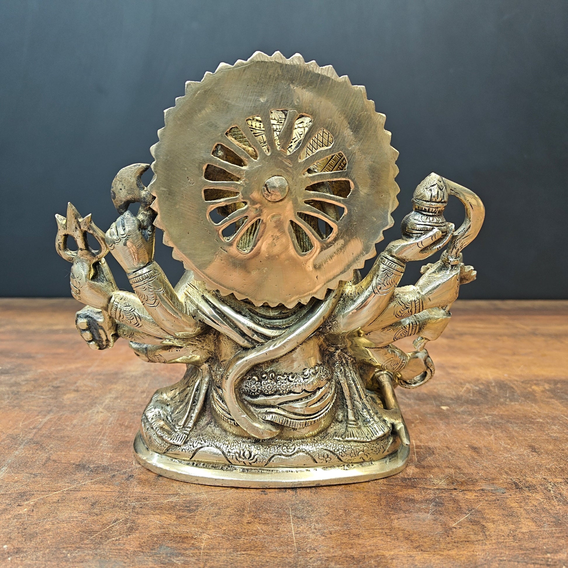 Brass Superfine Panchmukhi Hanuman Statue 8 Inch - Image 7