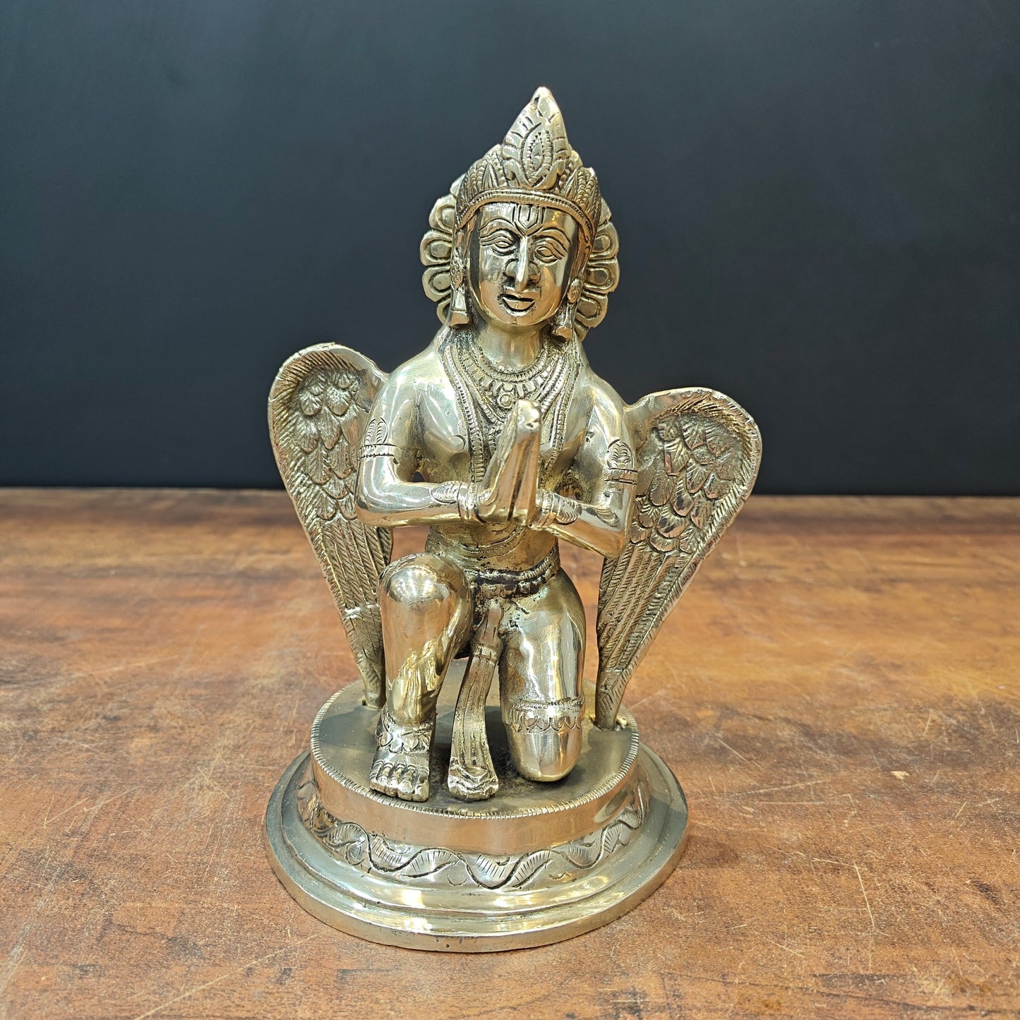 Brass Garuda Statue Vishnu Vahana 9 Inch