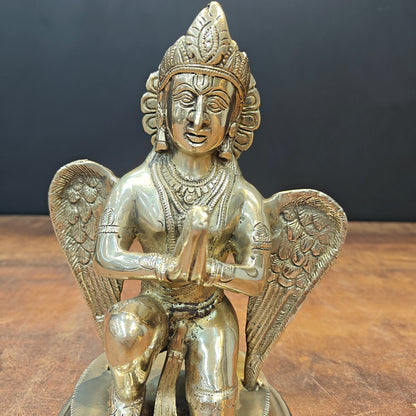 Brass Garuda Statue Vishnu Vahana 9 Inch by vendor-unknown - Hindu Gods (View 2)