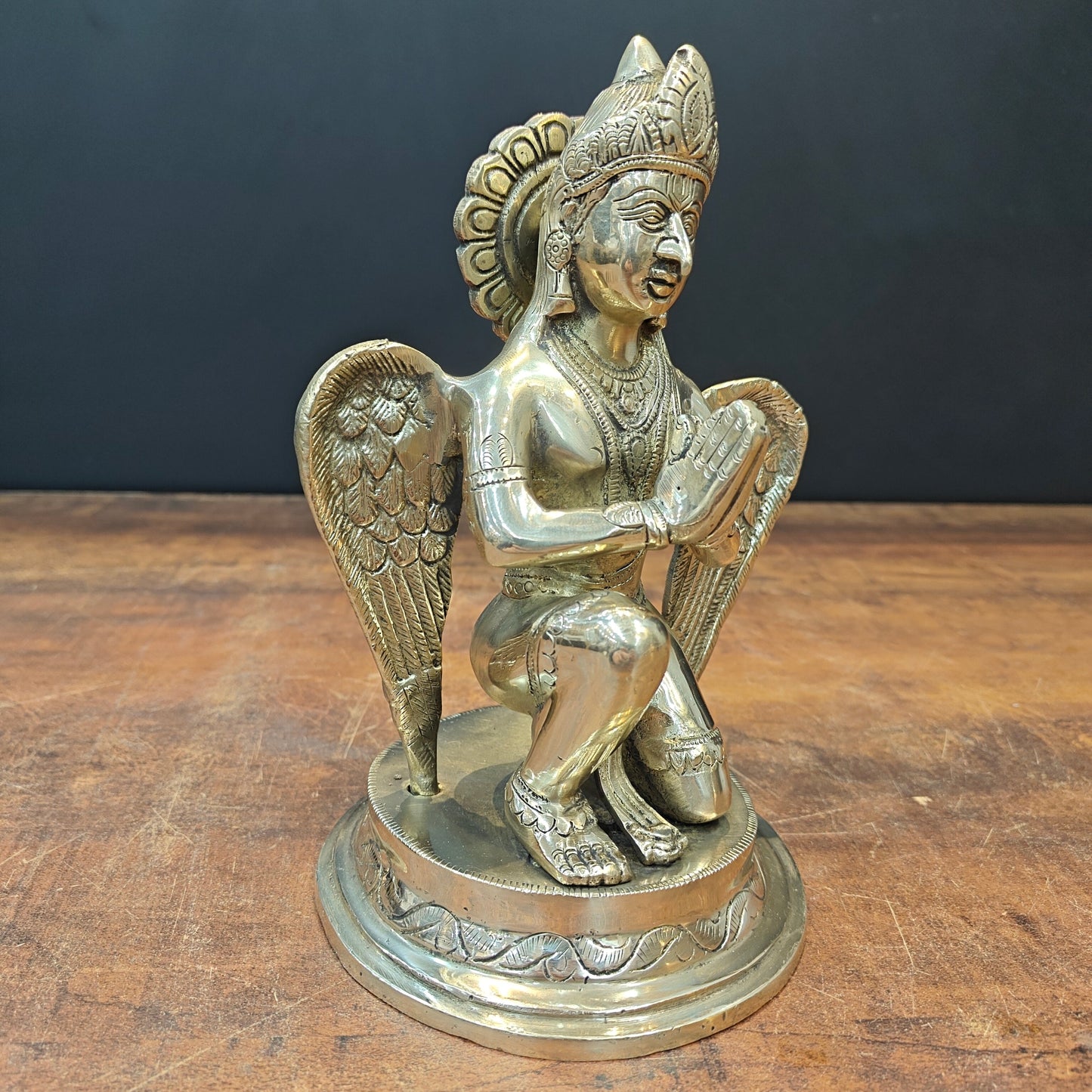Brass Garuda Statue Vishnu Vahana 9 Inch