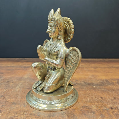 Brass Garuda Statue Vishnu Vahana 9 Inch by vendor-unknown - Hindu Gods (View 5)