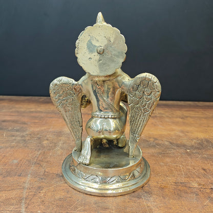 Brass Garuda Statue Vishnu Vahana 9 Inch by vendor-unknown - Hindu Gods (View 6)