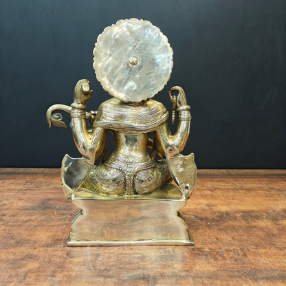 Brass Goddess Saraswati Statue Playing Veena 16 Inch by vendor-unknown - Hindu Gods (View 8)