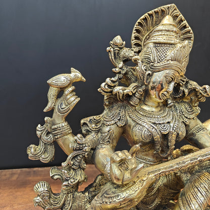 Brass Goddess Saraswati Idol Divine Sculpture 16 Inches by vendor-unknown - Hindu Gods (View 6)