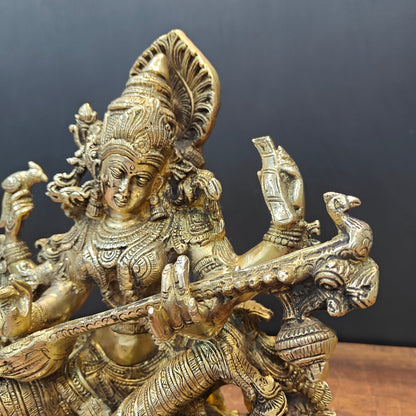 Brass Goddess Saraswati Idol Divine Sculpture 16 Inches by vendor-unknown - Hindu Gods (View 7)