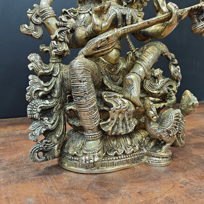 Brass Goddess Saraswati Idol Divine Sculpture 16 Inches by vendor-unknown - Hindu Gods (View 9)