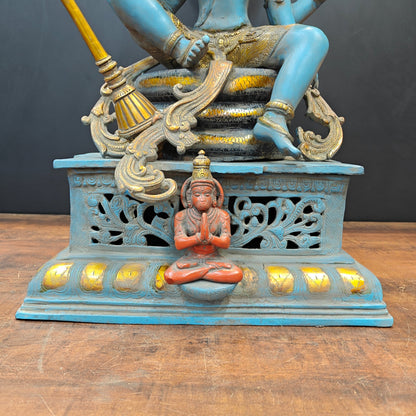 Brass Large Exclusive Vishnu Idol Seated on Sheshnaag Antique Finish 2.5 Feet by vendor-unknown - Hindu Gods (View 8)
