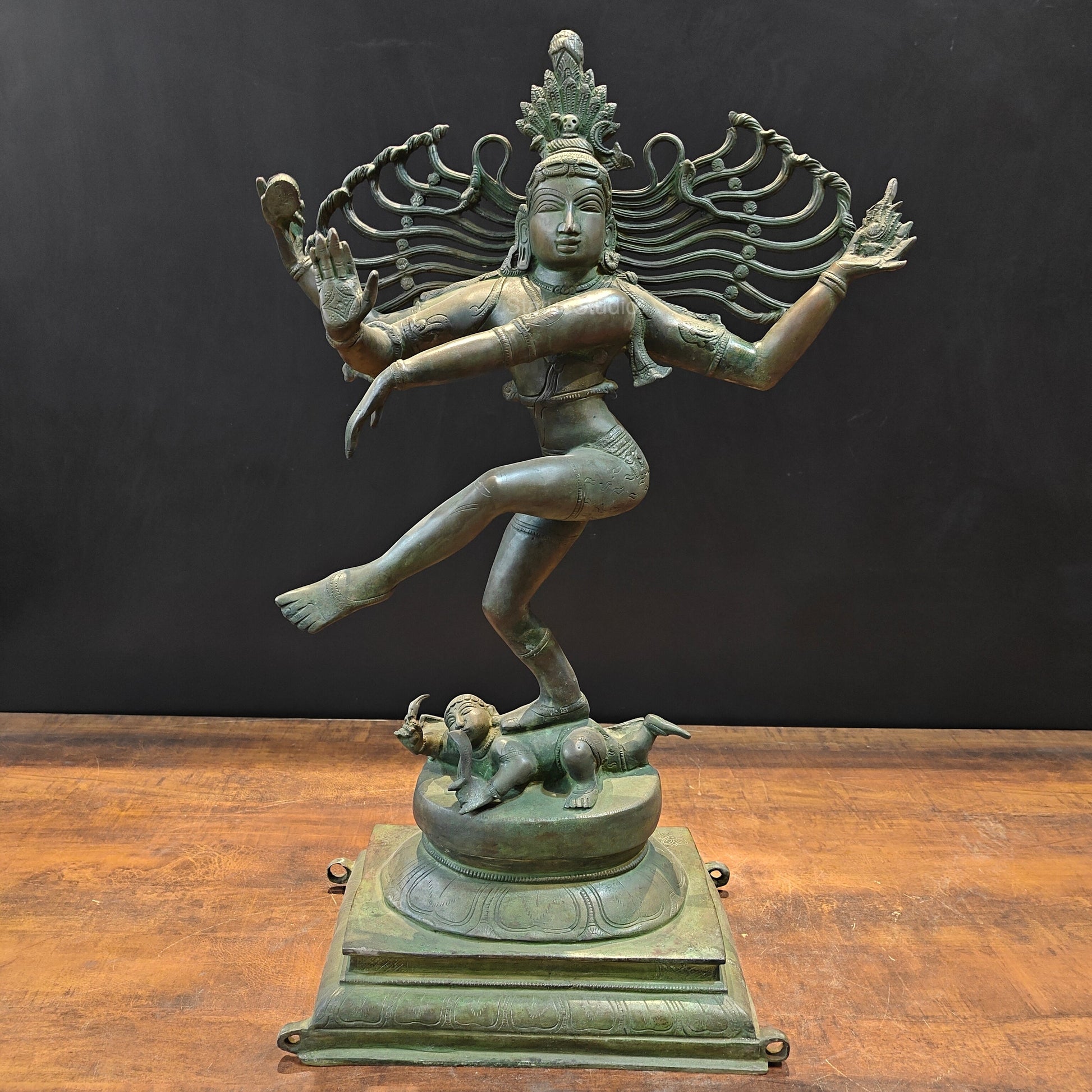 Brass Vintage Nataraja As Dancing Shiva Sculpture 28 Inches - Image 3