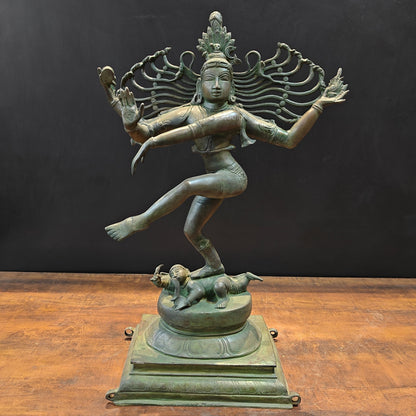 Brass Vintage Nataraja As Dancing Shiva Sculpture 28 Inches by vendor-unknown - Hindu Gods (View 3)