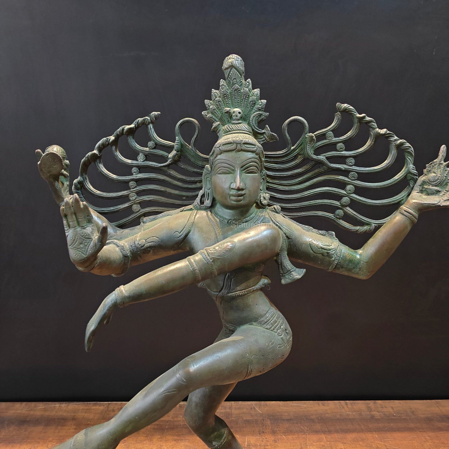 Brass Vintage Nataraja As Dancing Shiva Sculpture 28 Inches