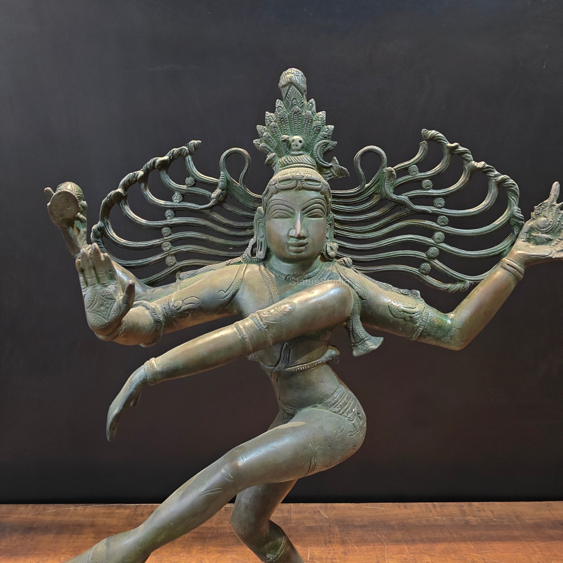Brass Vintage Nataraja As Dancing Shiva Sculpture 28 Inches - Image 2