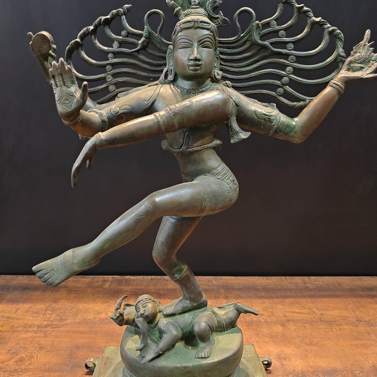 Brass Vintage Nataraja As Dancing Shiva Sculpture 28 Inches