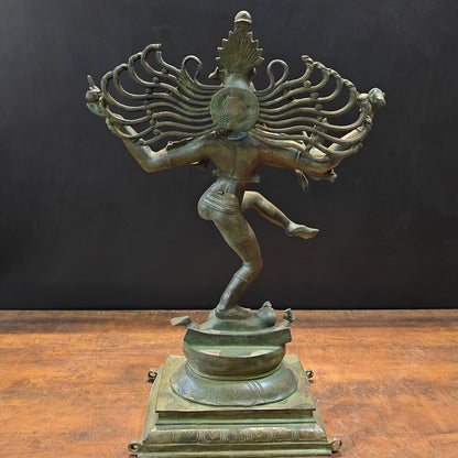 Brass Vintage Nataraja As Dancing Shiva Sculpture 28 Inches by vendor-unknown - Hindu Gods (View 9)
