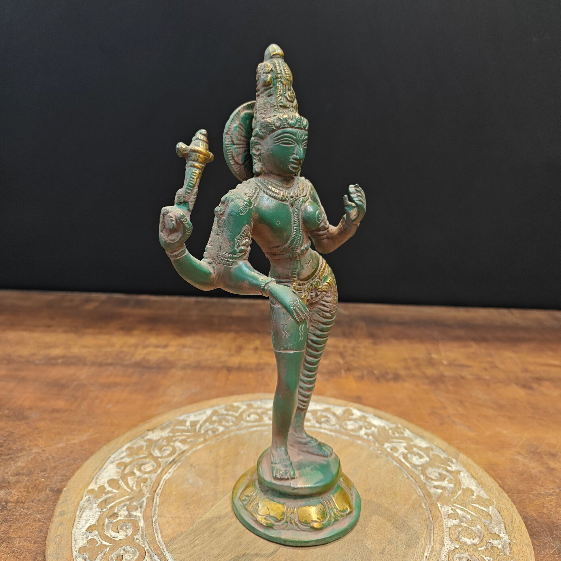 Brass Ardhanarishvara Statue Shiva Shakti Idol 9 Inch - Image 4
