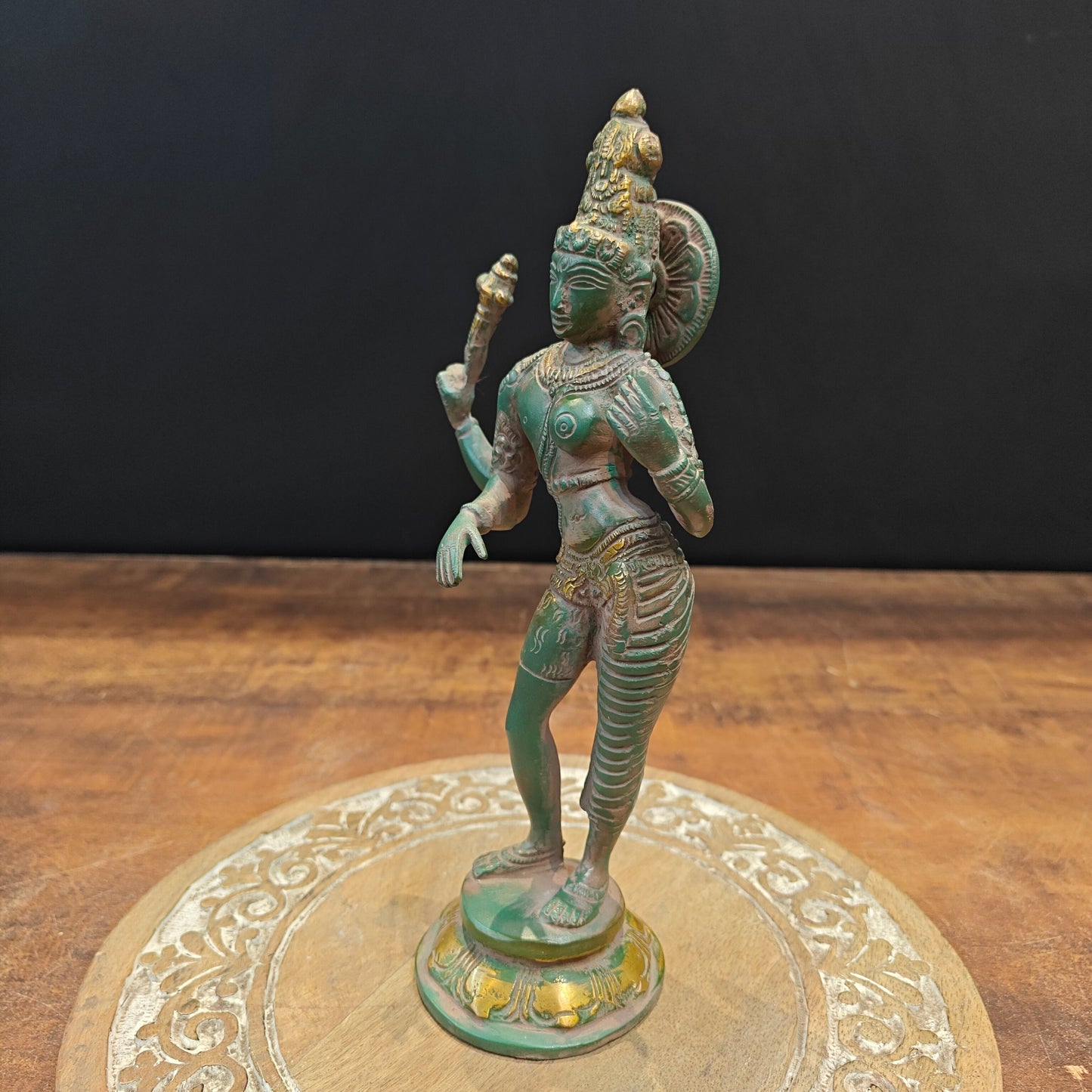 Brass Ardhanarishvara Statue Shiva Shakti Idol 9 Inch