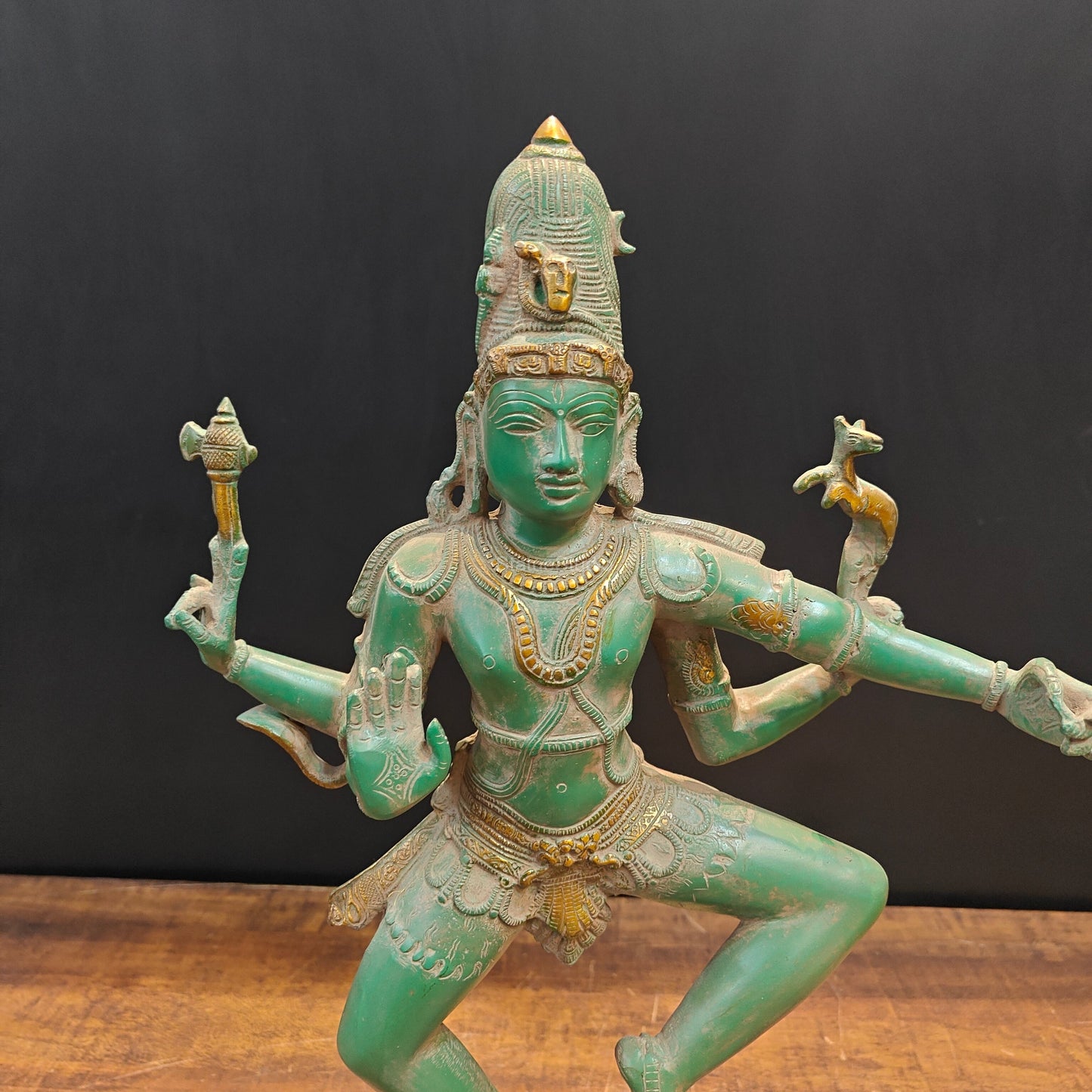 Brass Vintage Dancing Shiva Idol Nataraja Sculpture 22 Inch