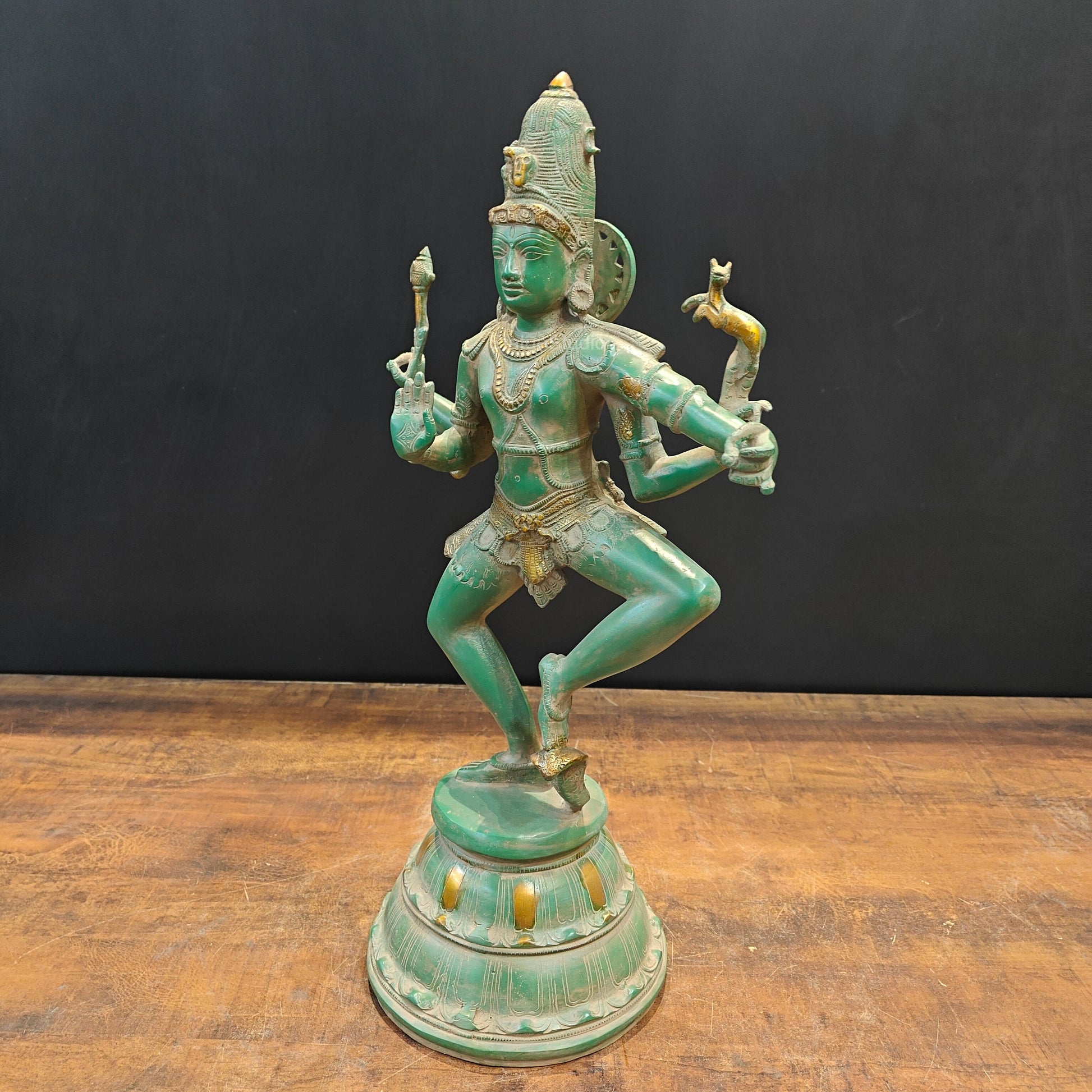Brass Vintage Dancing Shiva Idol Nataraja Sculpture 22 Inch - Image 5