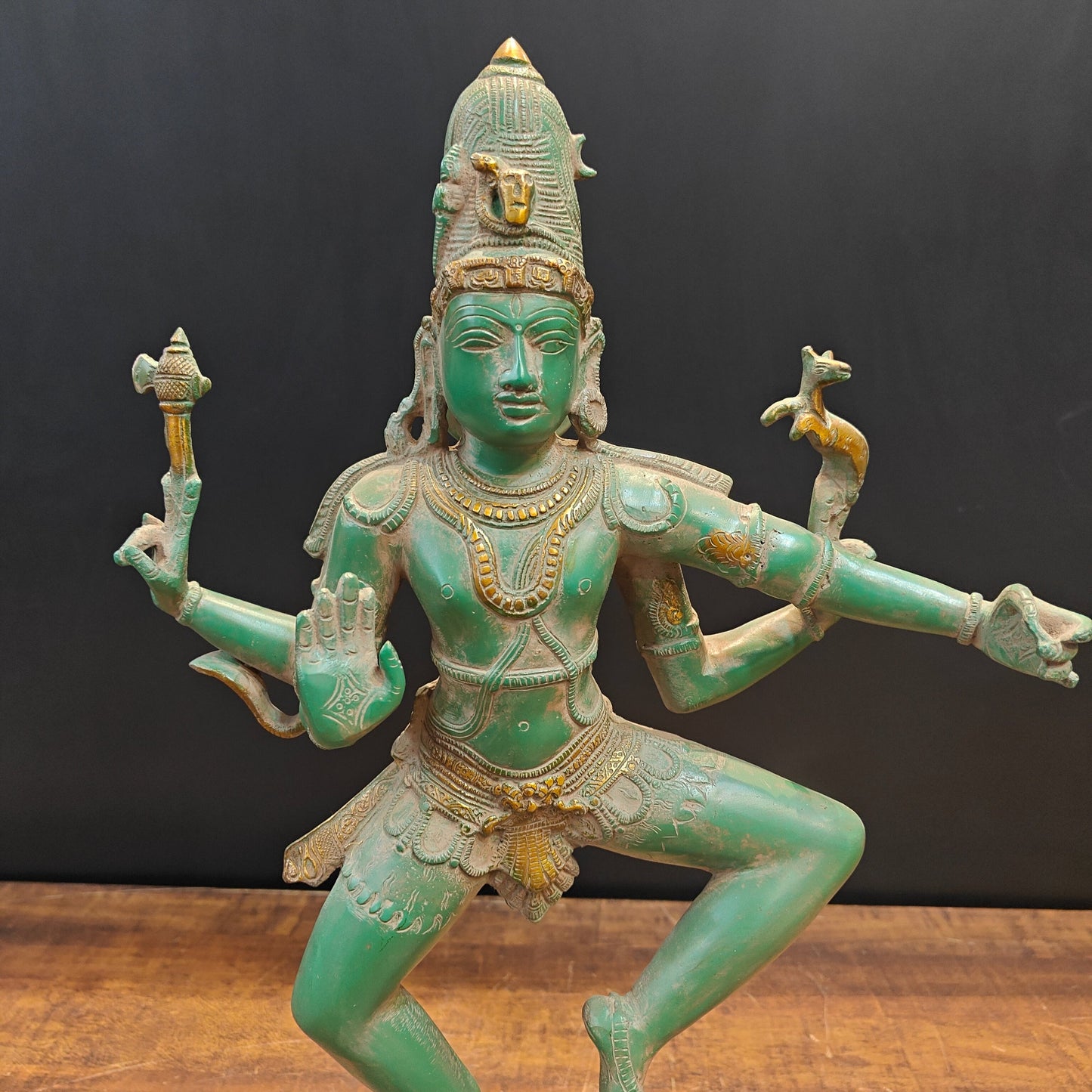 Brass Vintage Dancing Shiva Idol Nataraja Sculpture 22 Inch