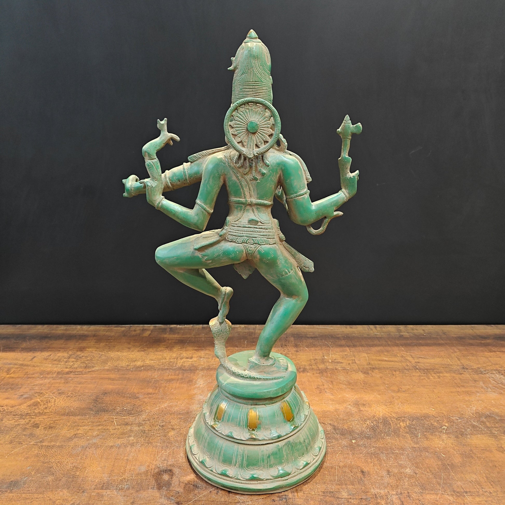 Brass Vintage Dancing Shiva Idol Nataraja Sculpture 22 Inch - Image 9