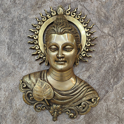 Brass Buddha Bust Wall Hanging For Home Decor 15 Inch by vendor-unknown - Buddha (View 4)