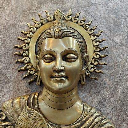 Brass Buddha Bust Wall Hanging For Home Decor 15 Inch by vendor-unknown - Buddha (View 2)