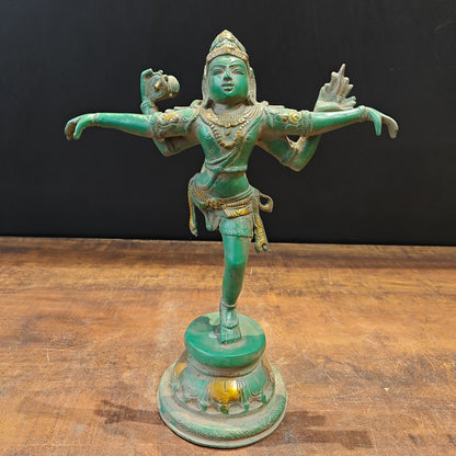 Brass Vintage Dancing Shiva Idol 13 Inches by vendor-unknown - Hindu Gods (View 2)