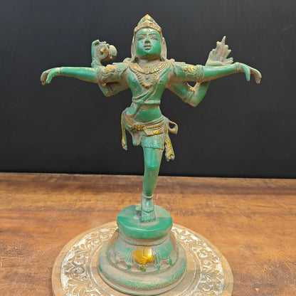 Brass Vintage Dancing Shiva Idol 13 Inches by vendor-unknown - Hindu Gods (View 6)