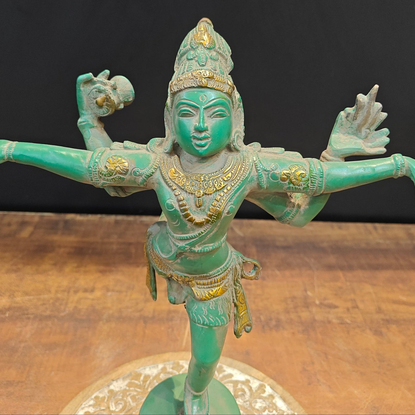 Brass Vintage Dancing Shiva Idol 13 Inches
