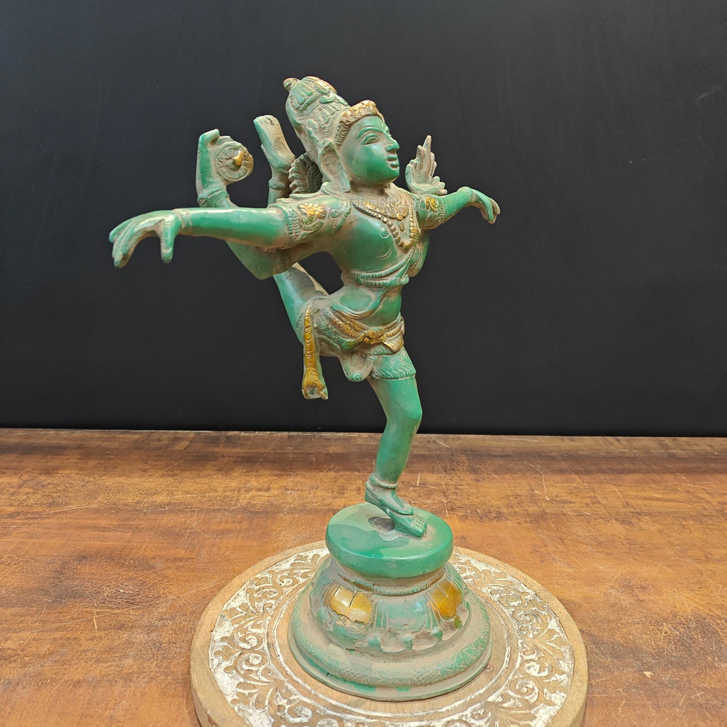 Brass Vintage Dancing Shiva Idol 13 Inches