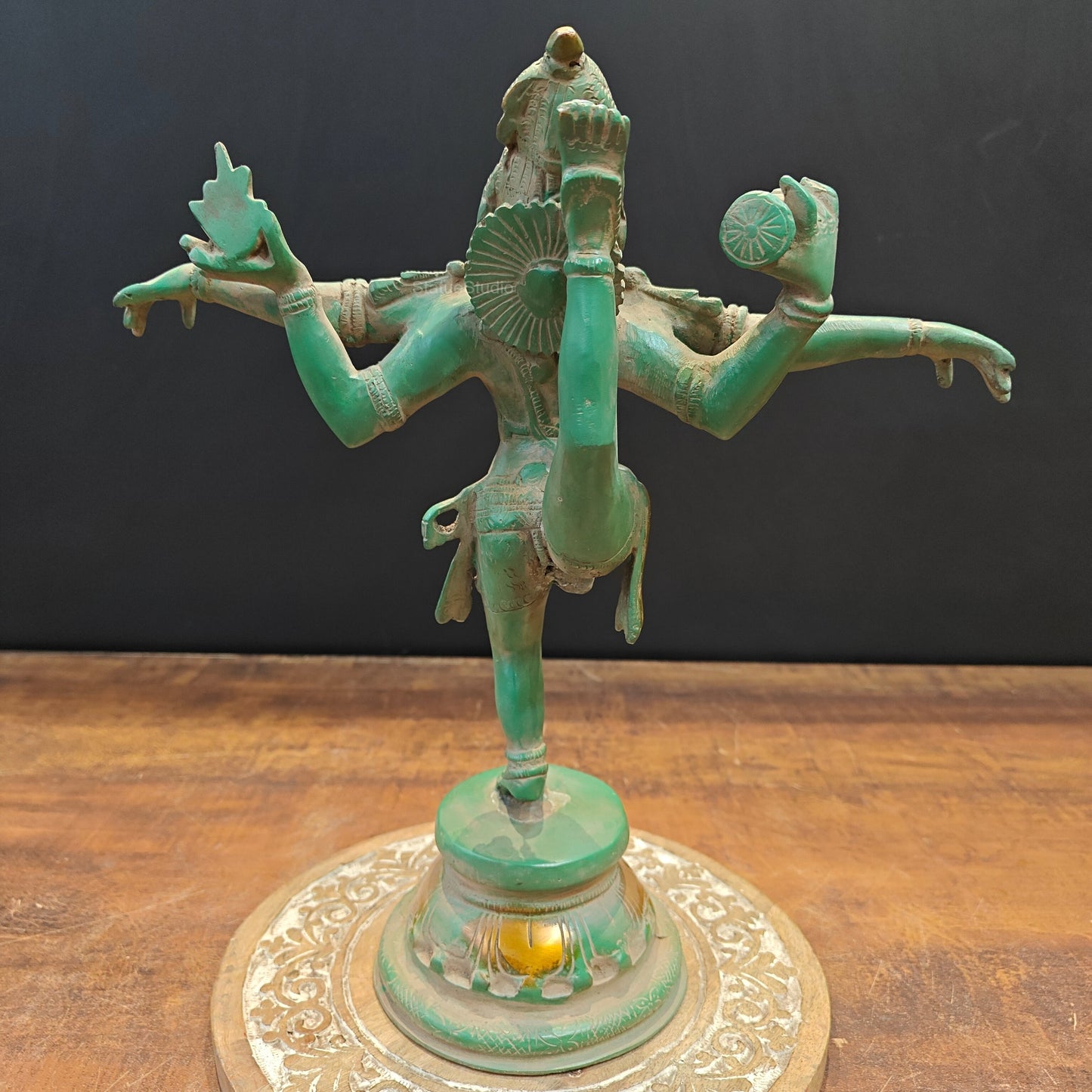 Brass Vintage Dancing Shiva Idol 13 Inches