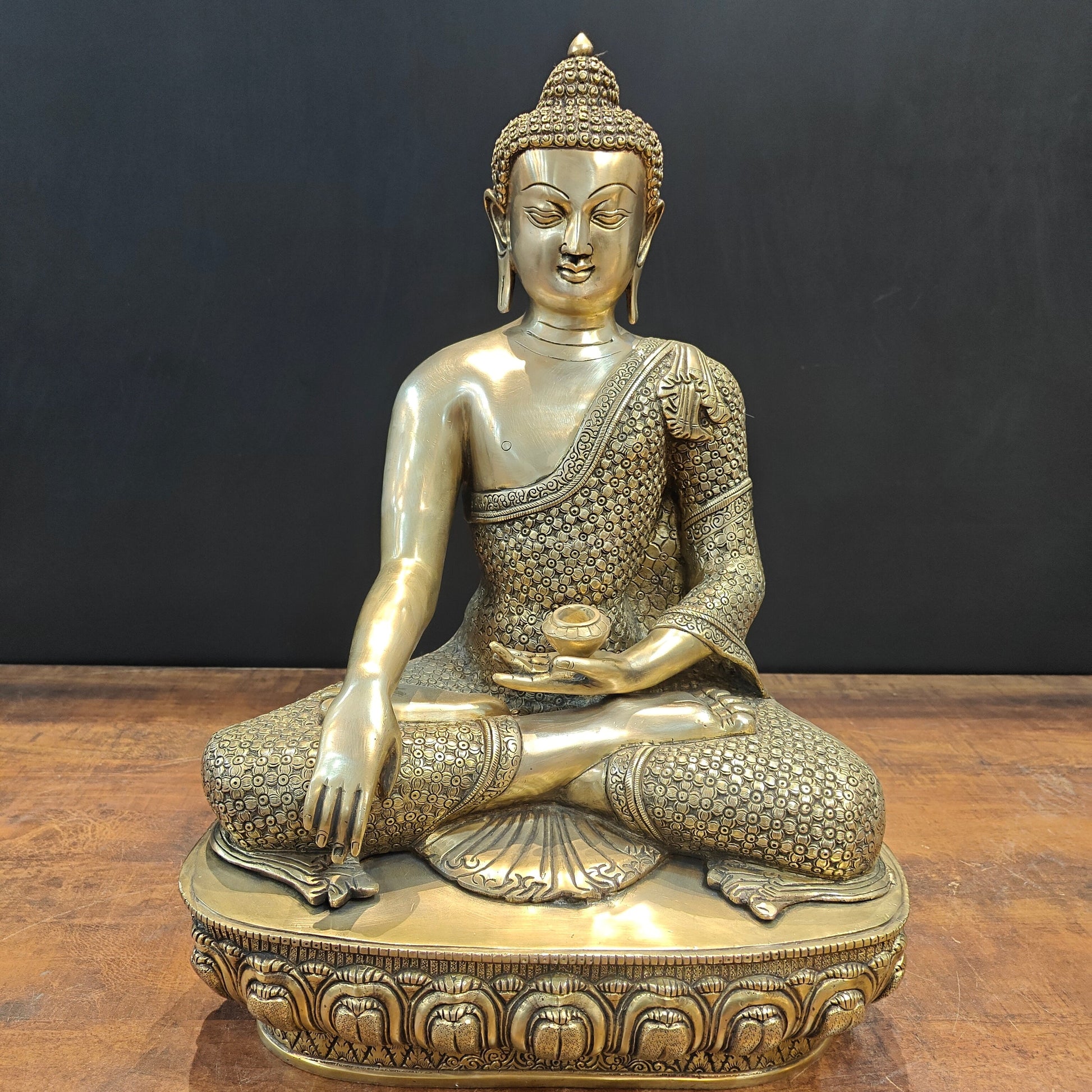 Brass Medicine Buddha Statue For Home Decor 22 Inches - Image 3