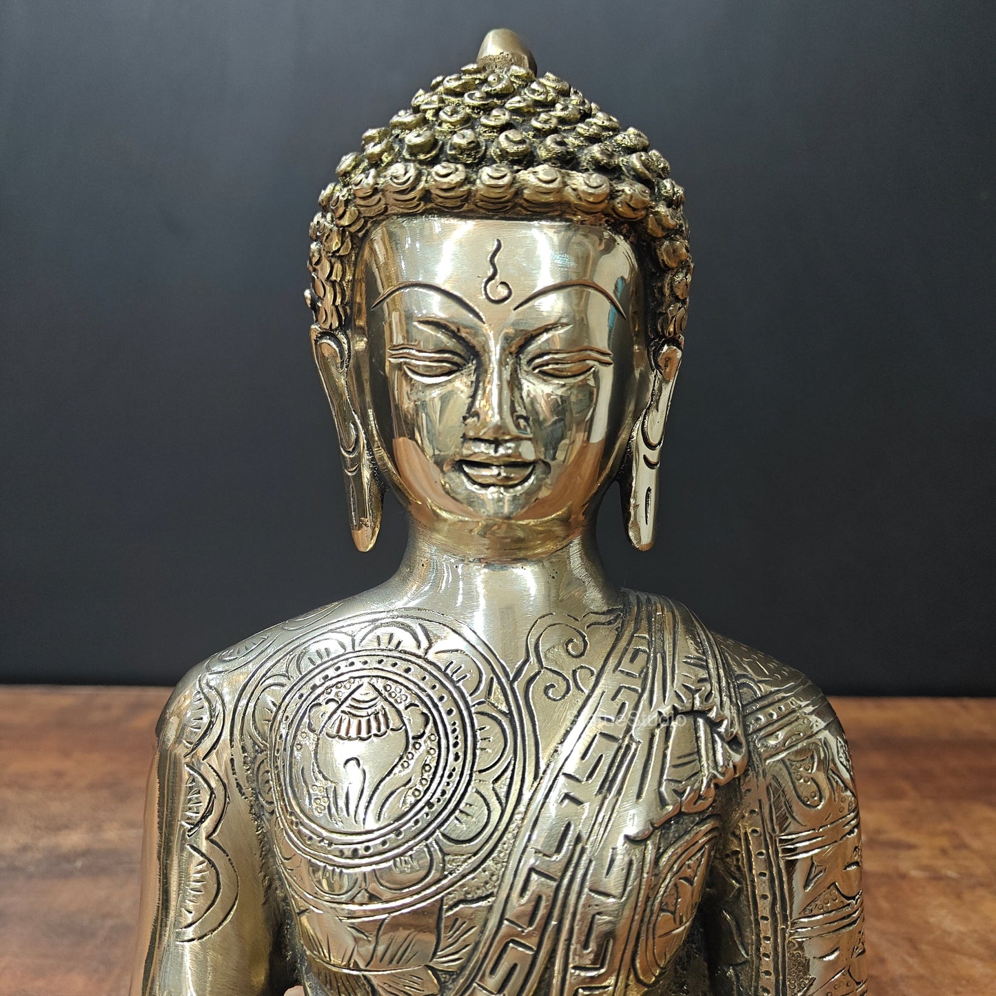 Brass Buddha Idol Earth Touching Mudra For Home Decor 1 Feet