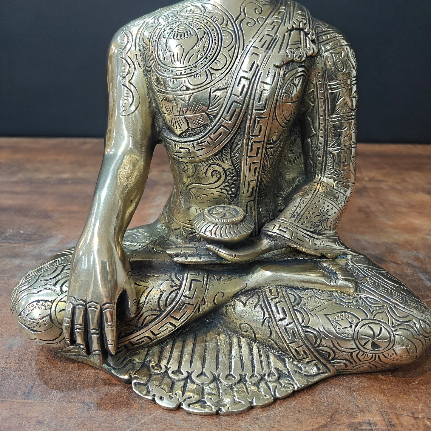 Brass Buddha Idol Earth Touching Mudra For Home Decor 1 Feet