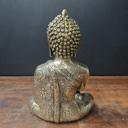 Brass Buddha Idol Earth Touching Mudra For Home Decor 1 Feet by vendor-unknown - Buddha (View 7)