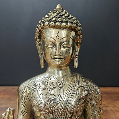 Brass Blessing Buddha Idol Shakyamuni For Home Decor 1 Feet by vendor-unknown - Buddha (View 4)