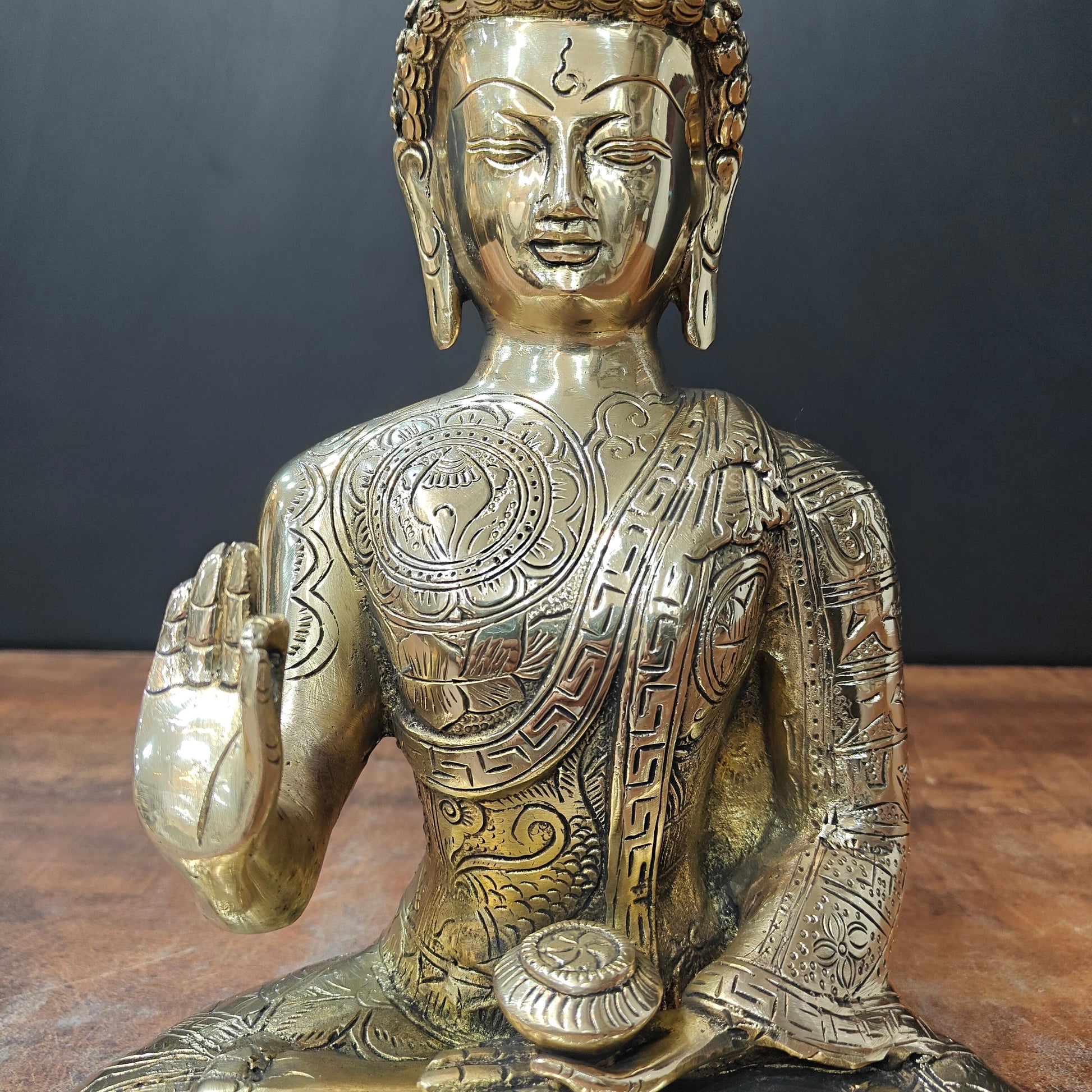 Brass Blessing Buddha Idol Shakyamuni For Home Decor 1 Feet - Image 2