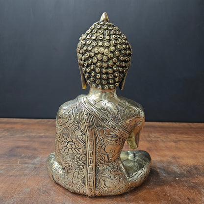 Brass Blessing Buddha Idol Shakyamuni For Home Decor 1 Feet by vendor-unknown - Buddha (View 7)