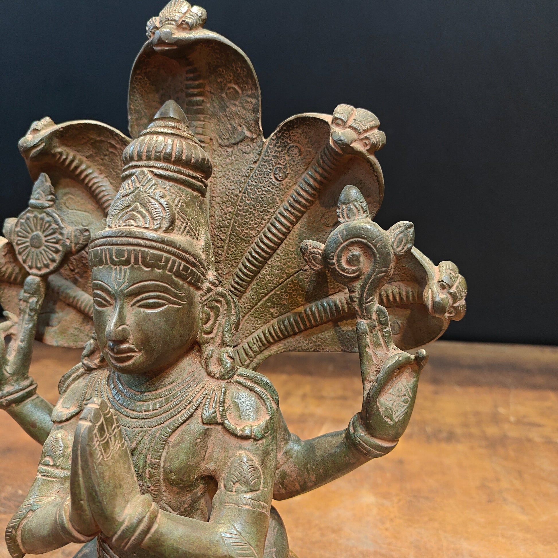 Brass Patanjali Idol Antique Finish 11 Inch - Image 6