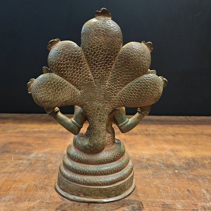 Brass Patanjali Idol Antique Finish 11 Inch by vendor-unknown - Hindu Gods (View 7)